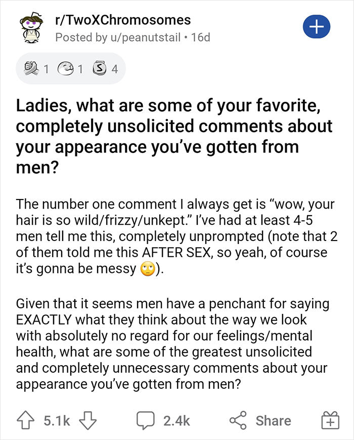 Women Share 76 Unasked-For Comments Men Have Made About Their Looks