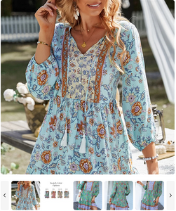 Tassel Tie Floral Boho Dress for $22.99 (was $44.99).