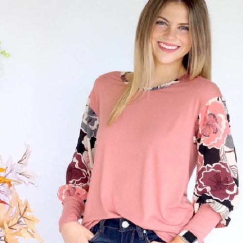 Bubble Sleeve Floral (Multiple Colors) Top Only $20.99! (Reg. $42.99)