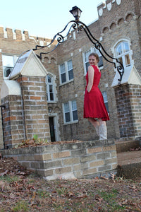 The Red Scalloped Christmas Party Dress (Butterick 6016)