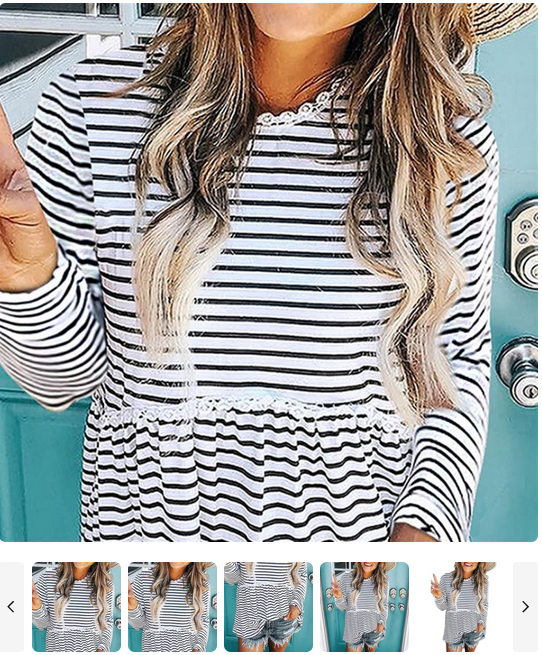 V Neck Plaid Long Sleeve Pleated Babydoll Tops for $24.99 (was $59.99) 2 days only.