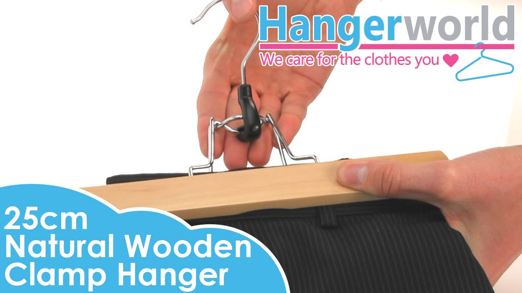 HANGERWORLD - Natural Wooden Clamp Hanger - 25cm Product Link- ...