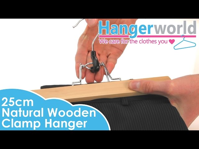 HANGERWORLD - Natural Wooden Clamp Hanger - 25cm Product Link- ...