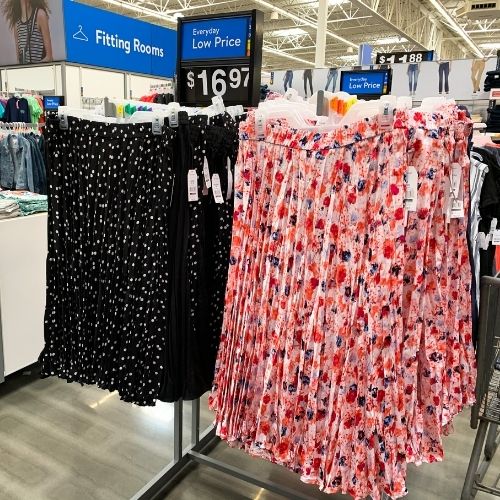 Women’s Time & Tru Pleated Skirts on Sale! Perfect to pair with a tee and sandals!