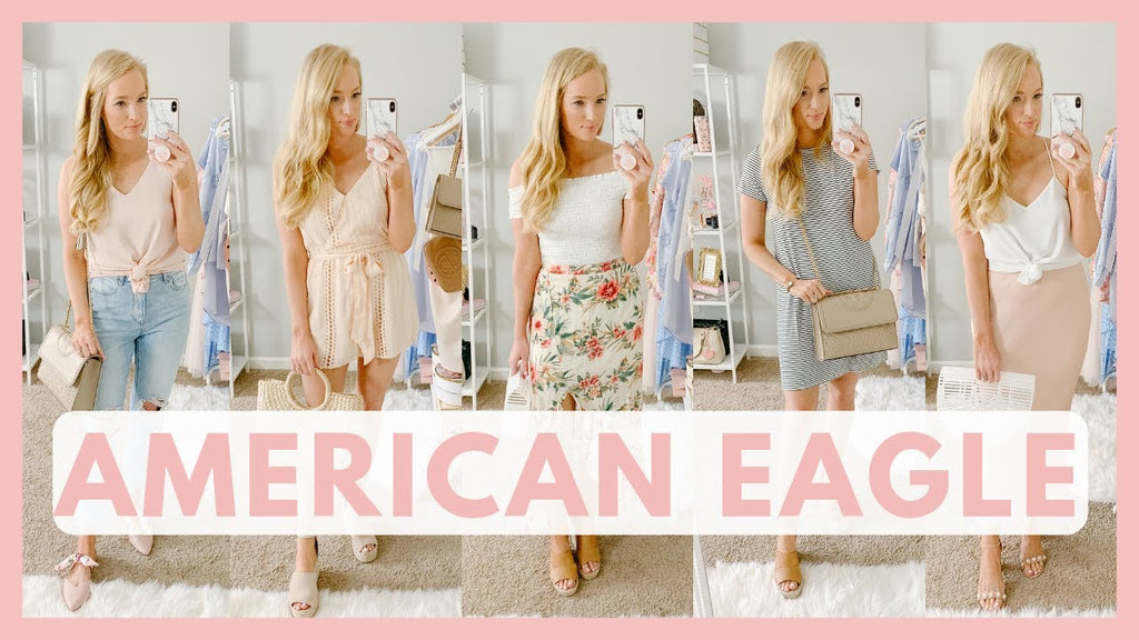 Trying on and styling spring outfit ideas from American Eagle