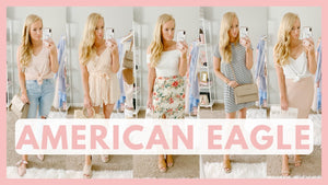 Trying on and styling spring outfit ideas from American Eagle