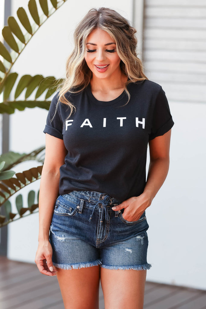 "Faith" Graphic Tee - Black