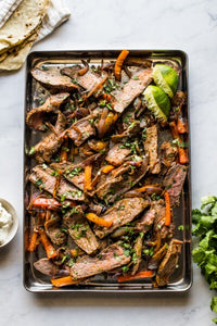 This easy recipe for Sheet Pan Steak Fajitas is perfect for quick weeknight dinner
