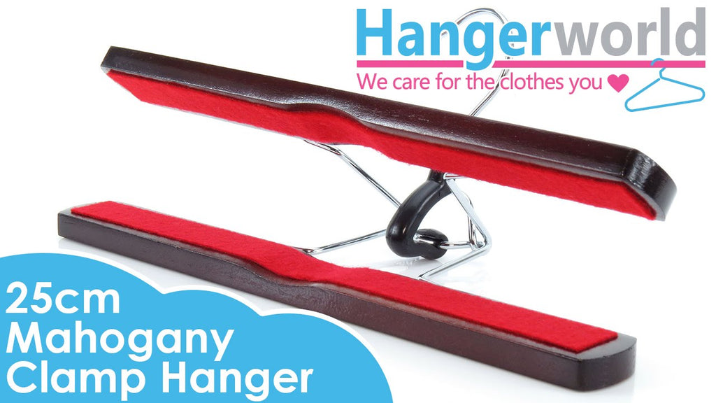 HANGERWORLD - Wooden Clamp Trouser Hanger - Mahogany - 25cm by Hangerworld (5 years ago)