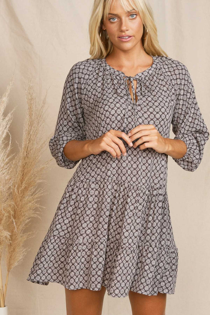 Geometric Print Swing Dress