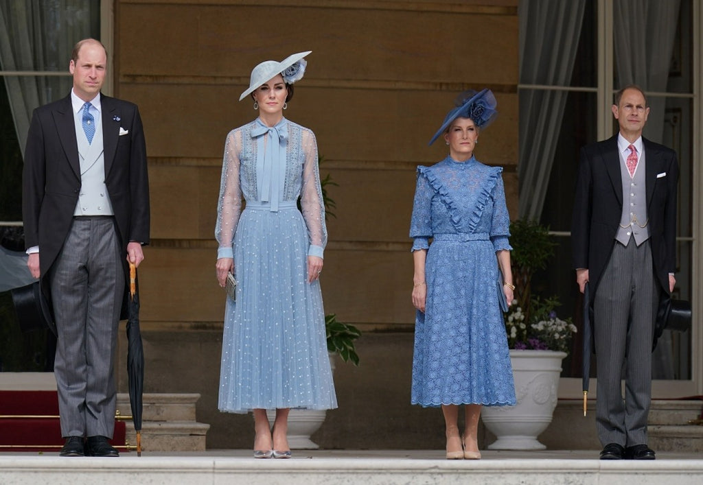 Princess Kate repeated an Elie Saab look for a palace garden party on Tuesday