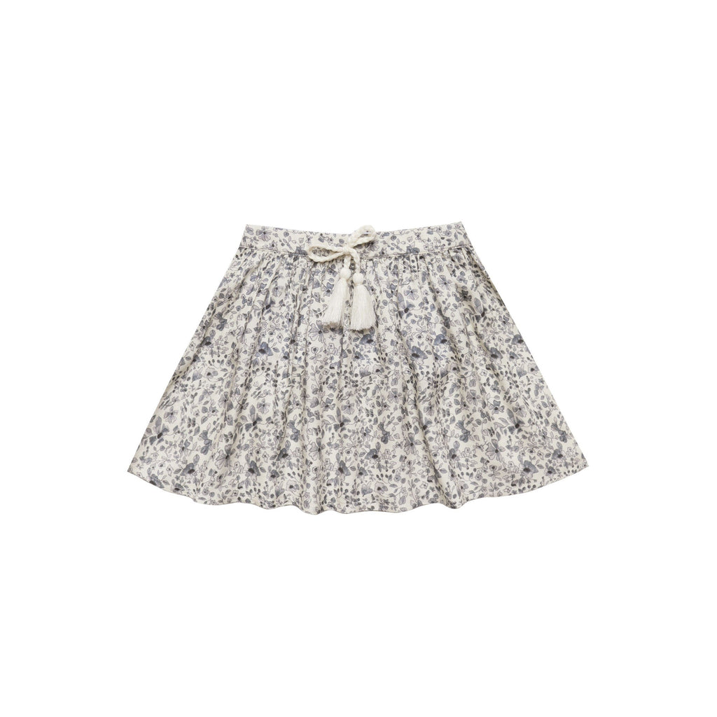 Blue Floral Mini Skirt