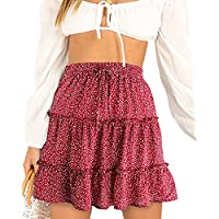 Alelly Women’s Summer Cute High Waist Ruffle Skirt only $7.54