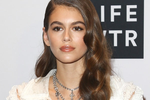 Kaia Gerber Outshines In Loewes Pearl-Studded Bralet At Fashion Awards 2019