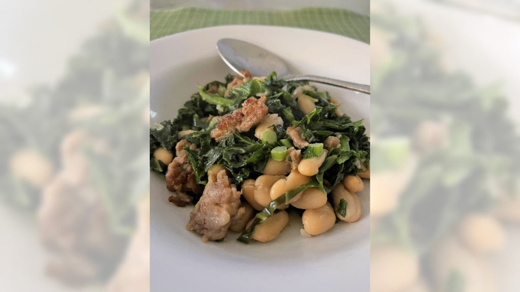 Recipe: Kale with Cannellini Beans and Crumbled Sausage is a satisfying one-course meal