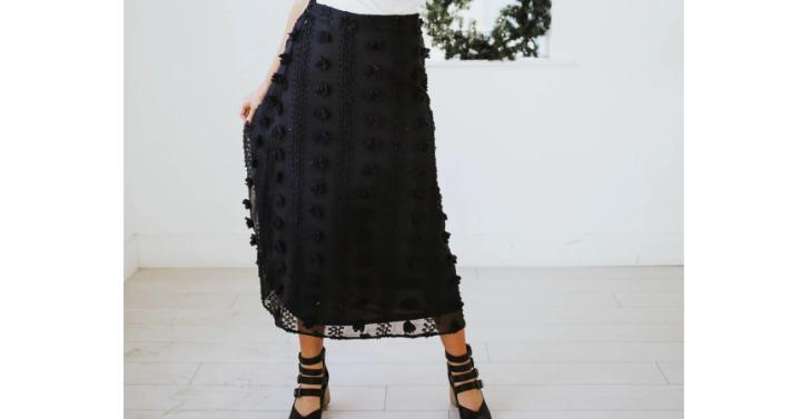 Cherish Pom Pom Skirt  Only $29.99!