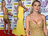 Helen Flanagan looks glamorous in a gold dress at the Pride Of Manchester Awards