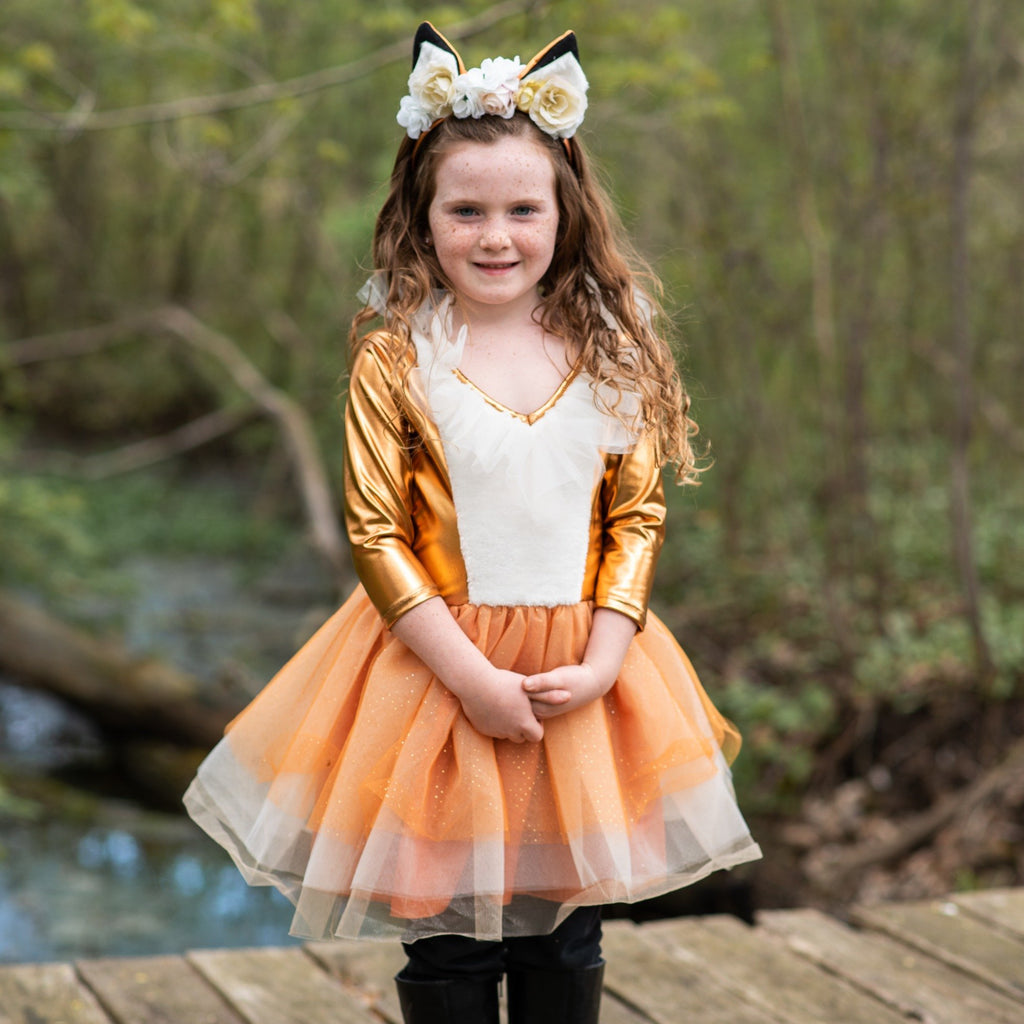 Great Pretenders Dress - Woodland Fox with Headpiece, Size 7-8