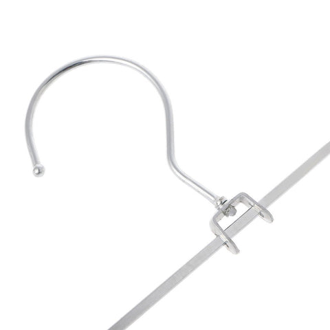 Junlinto Stainless Steel Pants Skirt Hangers Trouser Stand Holder With 2 Adjustable Clips